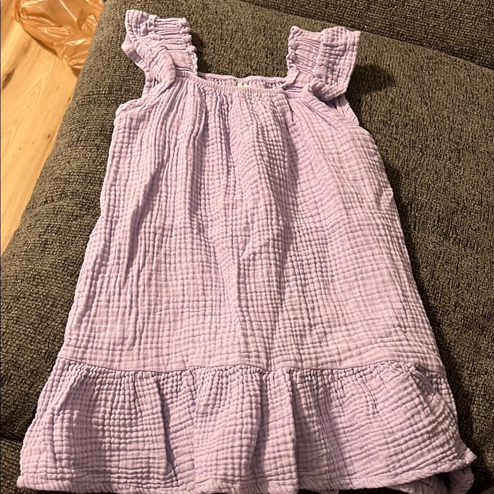 Lilac Ruffled Sleeveless Dress